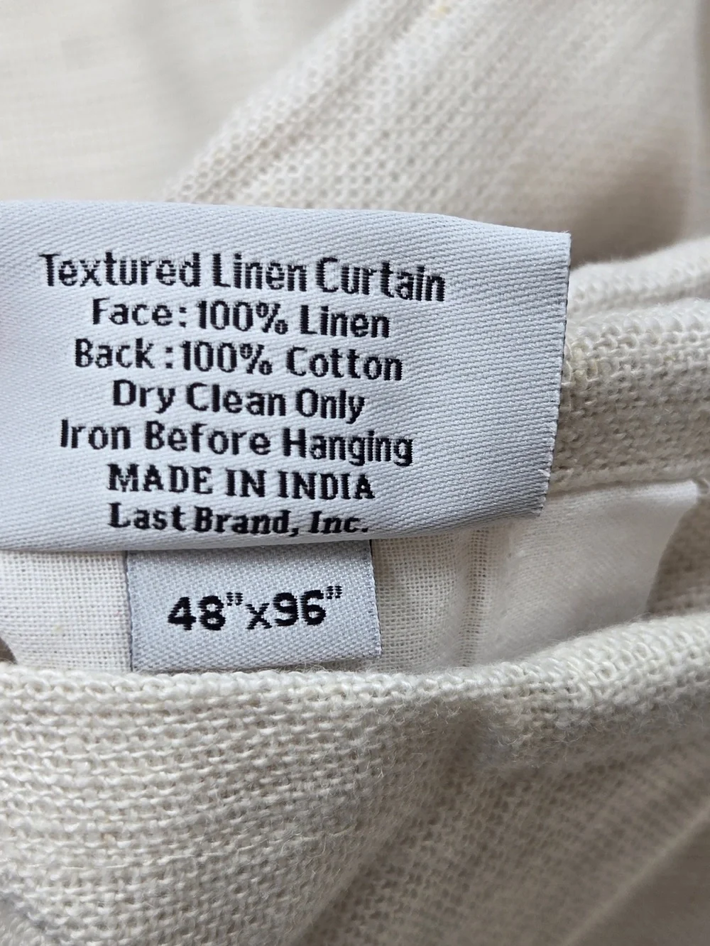QUINCE Set Of 2 48x96 Heavyweight European Linen Curtains Sand 0146